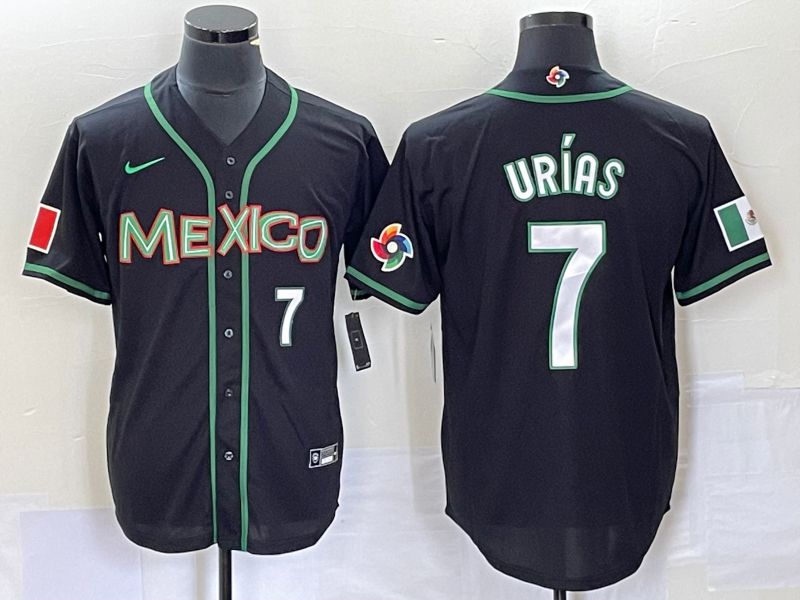 Men 2023 World Cub Mexico #7 Urias Black white Nike MLB Jersey21->more jerseys->MLB Jersey